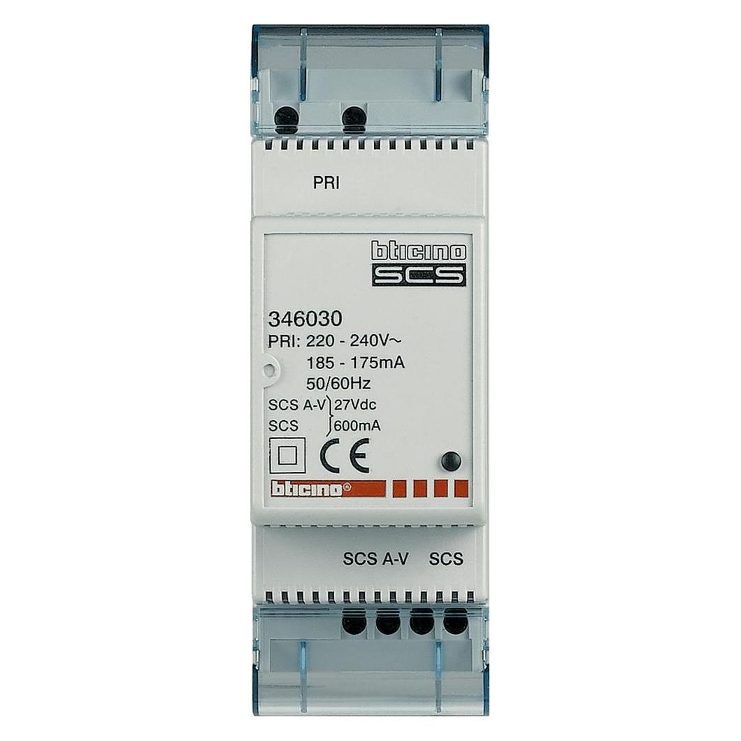 Bticino LEG 346030 Netzgeraet AV-SCS AusBUS-AV max 600 mA 2 Module (Drahtgebunden, Kabelgebunden) (346030)