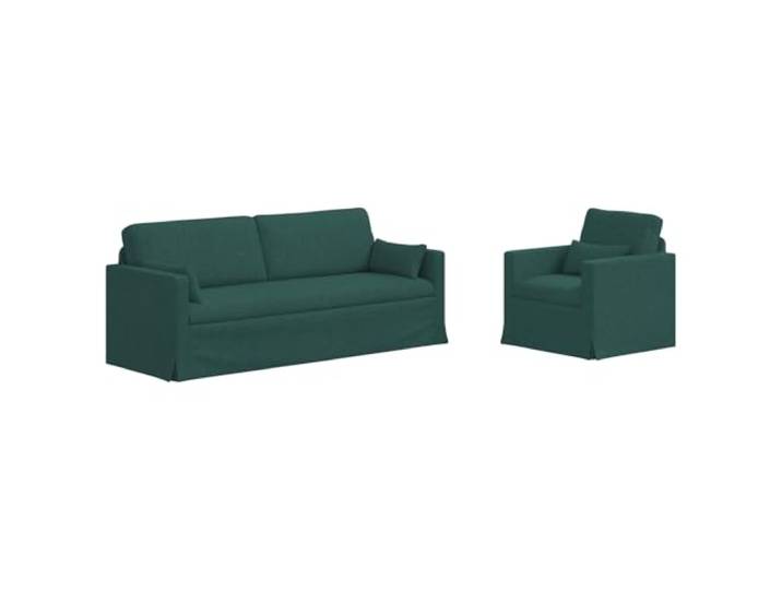 Todiikf Sofagarnitur 2-Teilig Dunkelgrün Stoff Modulsofa Set Modulares 2er Couch Set für Wohnzimmer und Schlafzimmer mit dunkelgrünem Stoffbezug sowie stabilem Metallrahmen.