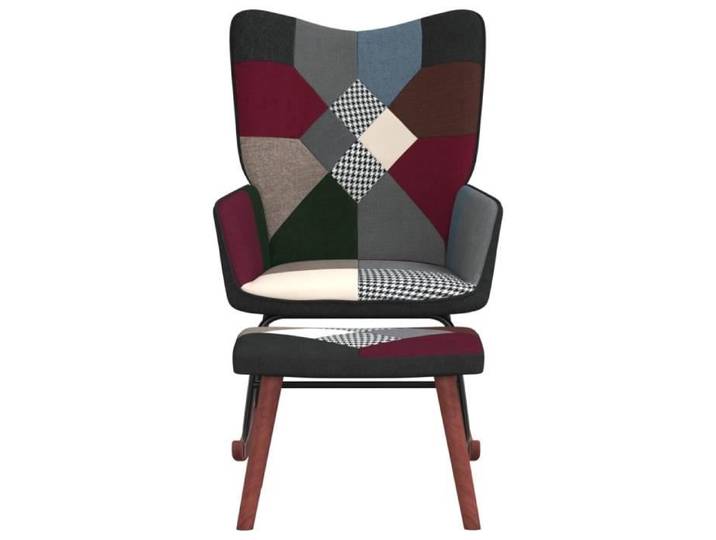 JILL*NEW Fauteuil de repose - Chaise à bascule avec tabouret Patchwork Tissu FR3854
