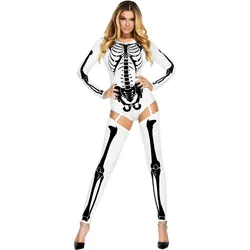 Forplay Skelett Body weiss mit Stulpen (M, S)