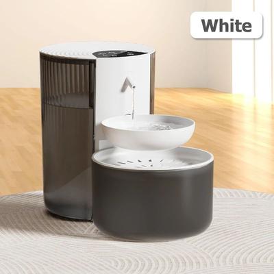 Inspire Essentials Wireless Smart Pet Water Fountain With Rechargeable Water Dispenser white