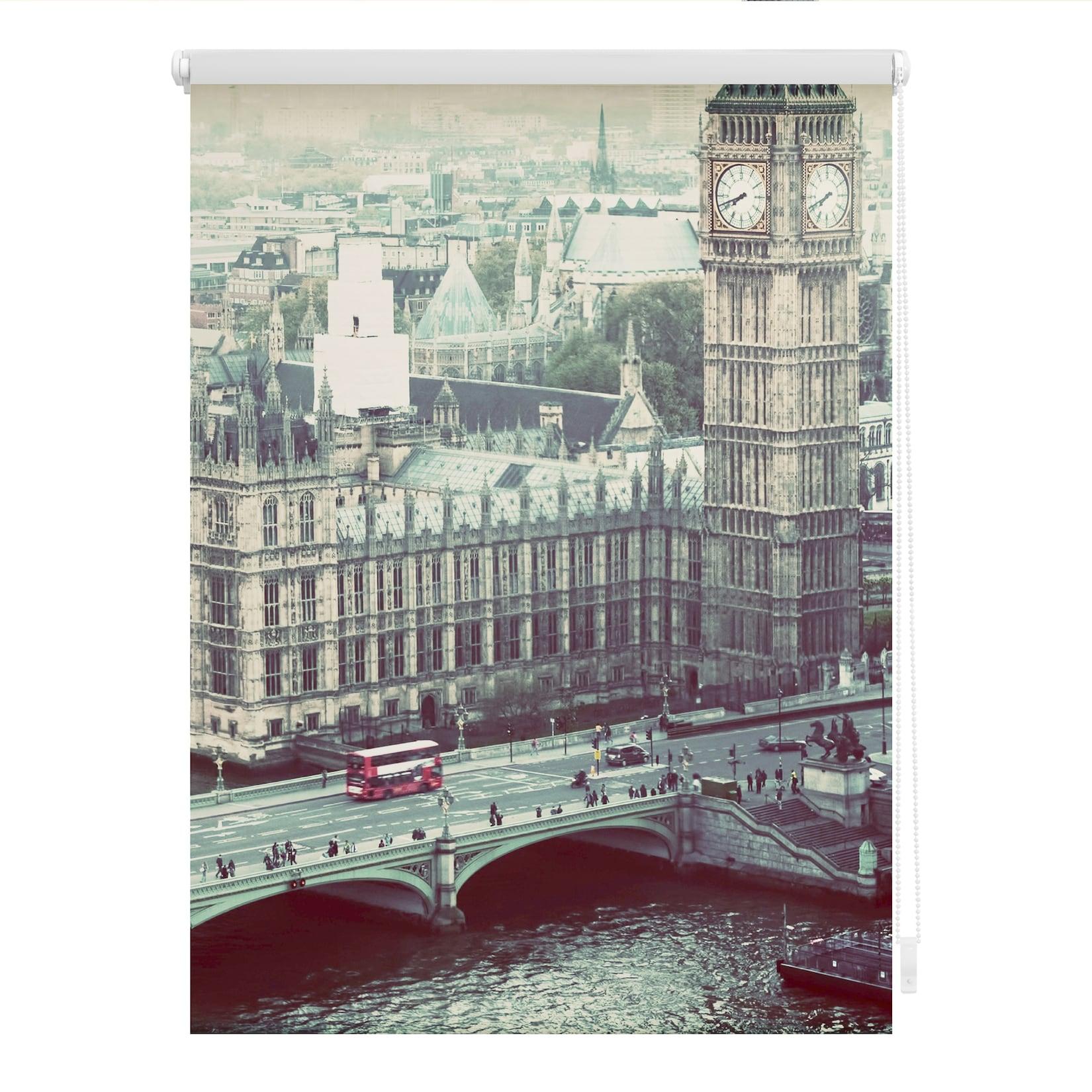 Lichtblick Rollo Klemmfix, ohne Bohren, blickdicht, London Westminster - Grau