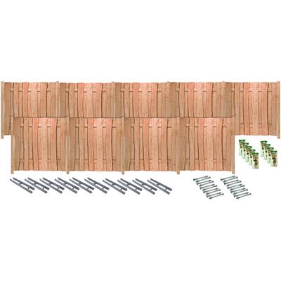 Sichtschutzelement TETZNER & JENTZSCH "LAKEWOOD 7", beige (natur), H:180cm, Edelstahl, Massivholz, Zaunelemente, Rustikale Optik dank Fertigung aus Bonanzabohlen