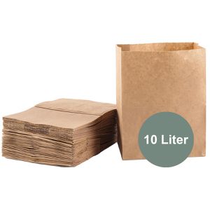 ZURAS Müllbeutel 10 Liter, kompostierbar, braun, 50 Stück