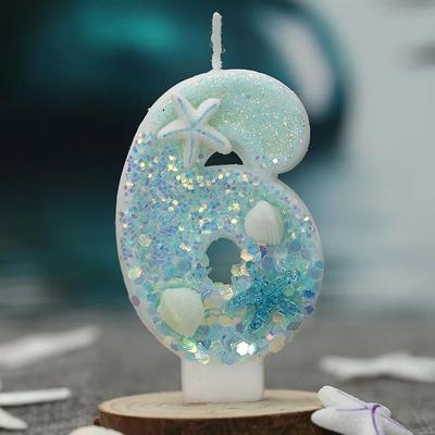 Uplift Treasures Ocean Beach Starfish Number Birthday Candle Decoration 6