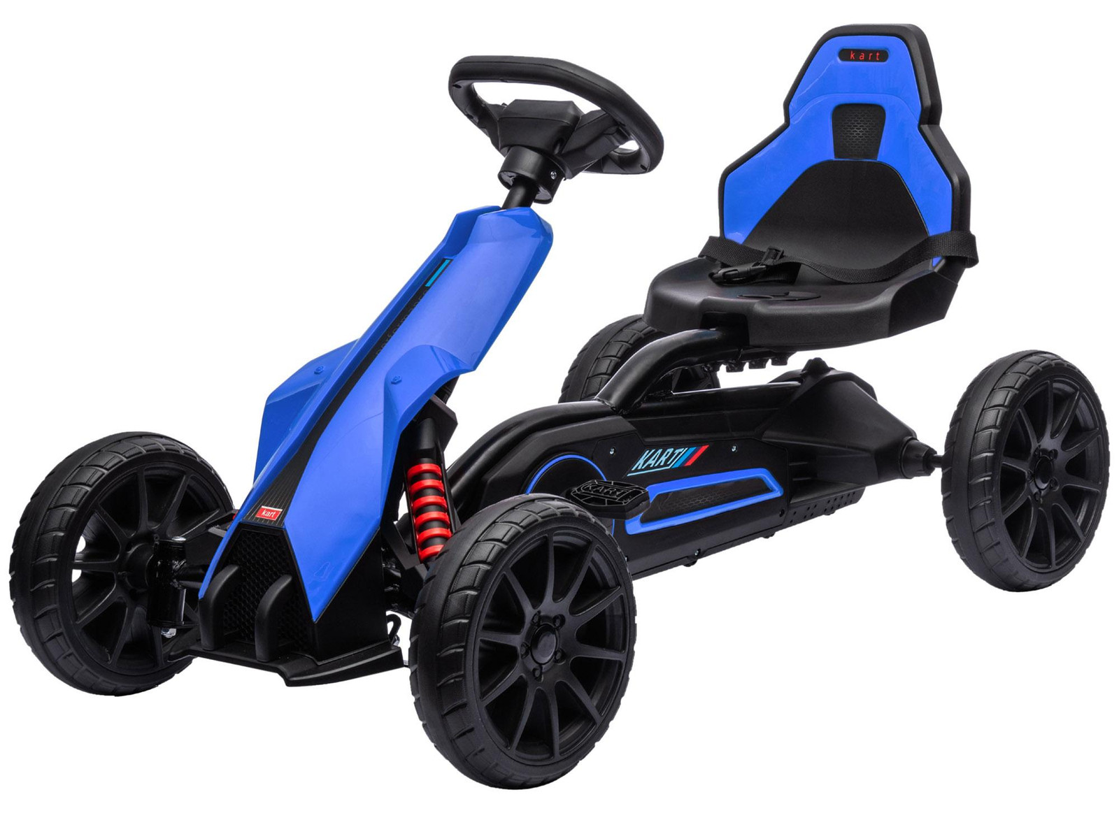 HOMCOM Gokart kinderauto met verstelbare stoel en loopfiets, blauw