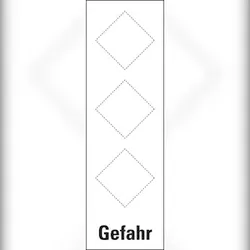 Gefahrstoffetiketten - GHS Kombinationsfolie: Gefahr - 45x145 mm Folie selbstklebend