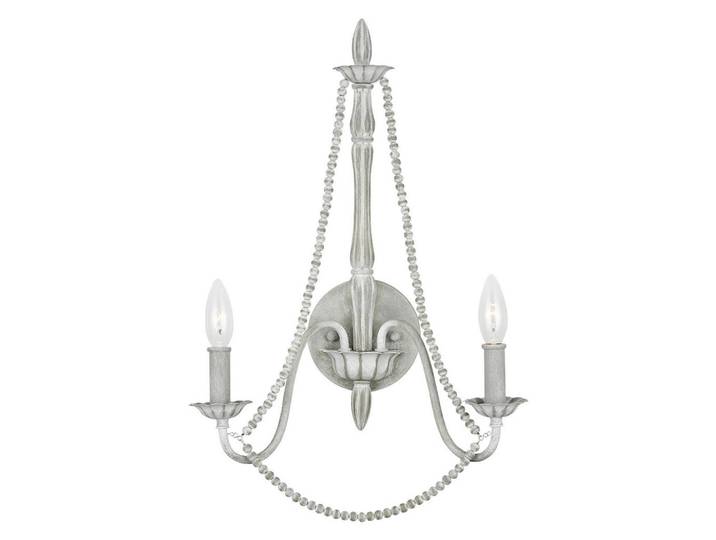 Elstead Lighting Wandleuchte, Hellgrau, Holz, Metall, 16.8x53.3x35.6 cm, RoHS, Lampen & Leuchten, Innenbeleuchtung, Wandlampe, Wandlampen