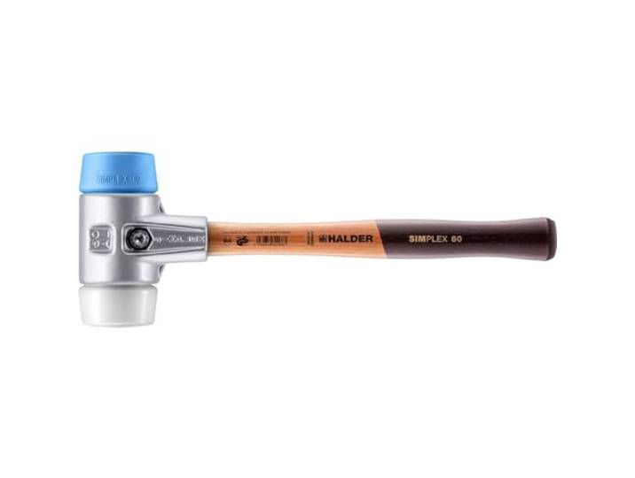 Maillet SIMPLEX\, TPE souple/superplastique; avec boîtier en aluminium et manche en bois de haute qualité D=60 mm 3117.060