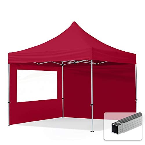 TOOLPORT Vouwpaviljoen Partytent met 2 zijpanelen, 3x3m, Rood