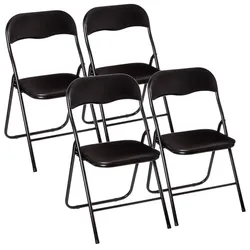 WellHome - 4er-Set Stühle 44x52x73cm Klappbar Farbe Schwarz widerstandsfähig und praktisch für den Außenbereich