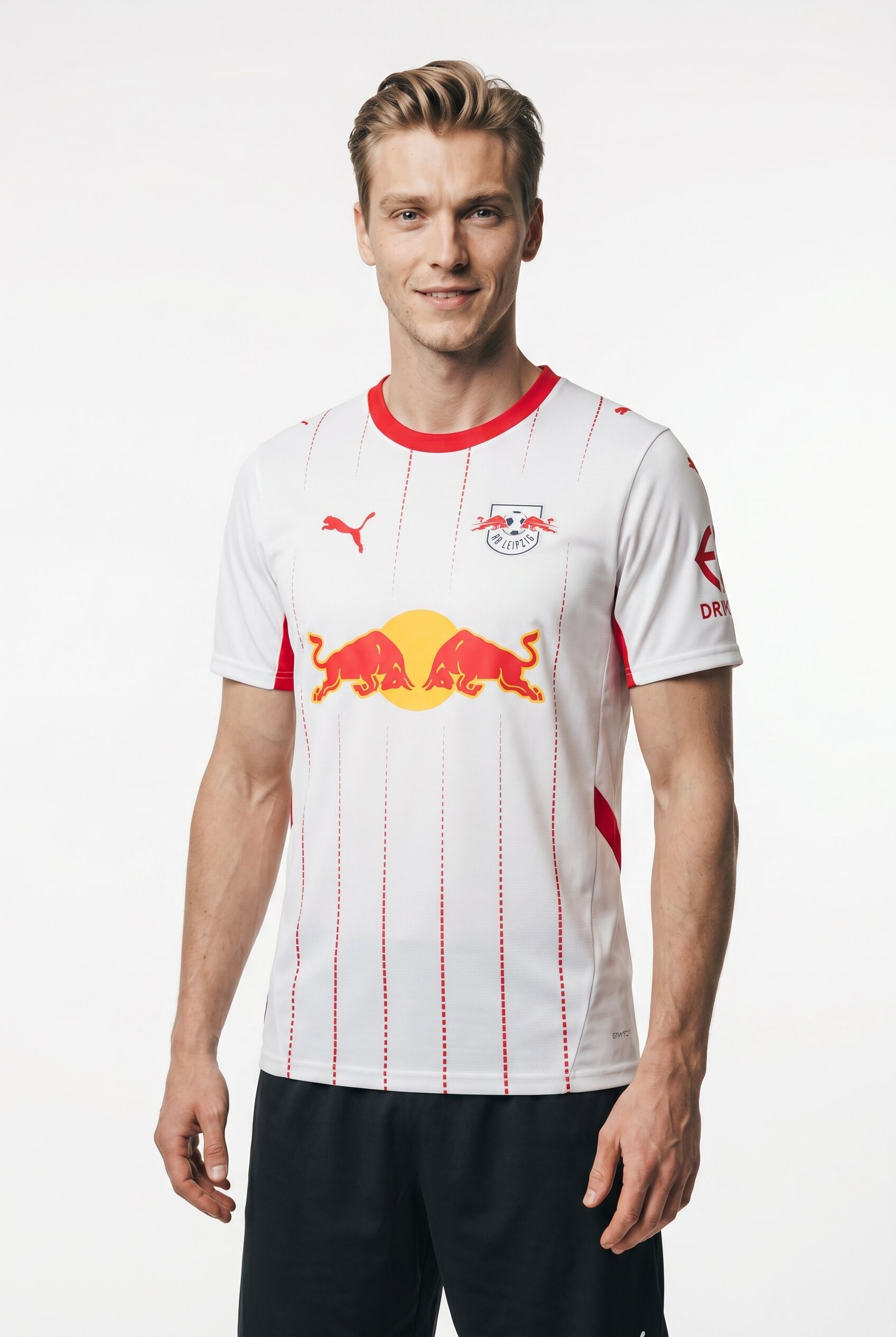 Fussballtrikot PUMA "RBL HOME JERSEY REPLICA", Herren, Gr. S, weiss (puma weiß, for all time rot), Web, Obermaterial: 100% Polyester, bedruckt, regular fit normal, Rundhals, Trikots Fussballtrikot, Kurzarm, mit DryCELL-Technologie, atmungsaktiv puma weiß,