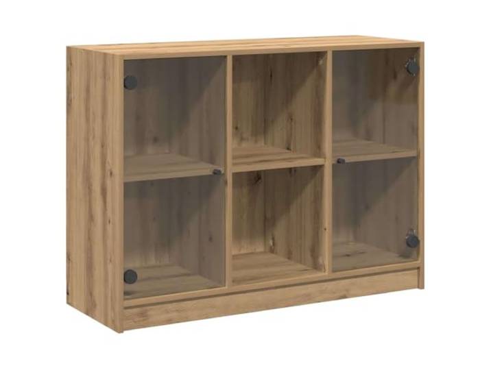 KGFHERENB Sideboard Artisan-Eiche 102x37x75,5 cm Holzwerkstoff Praktischer Beistellschrank mit 6 Fächern und Türen für Wohnzimmer und Schlafzimmer. Schützt Dokumente vor Staub.