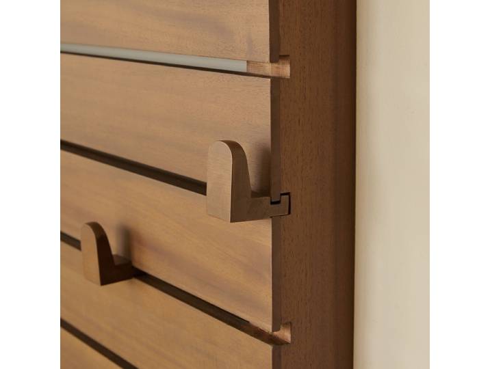 2er-Set modulare Haken aus massivem Mahagoni Arthur - Braun - Mahogany