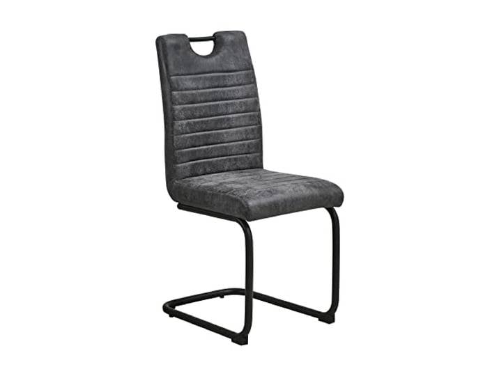 Casa Vital Esszimmerstuhl TOPOLOGI, 2er-Set, 42x57x97 cm, anthrazit, Rückenlehnengriff zum einfachen Bewegen, gepolstert, Metallgestell, pulverbeschichtet, 120 kg. max. Belastung,