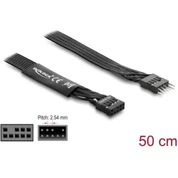 DELOCK HD Audio Flachbandkabel 9Pin Pfostenst > Bu 50cm schw