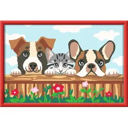 Ravensburger Beschäftigung - CreArt, Malen nach Zahlen Kinder - Hunde und Katze