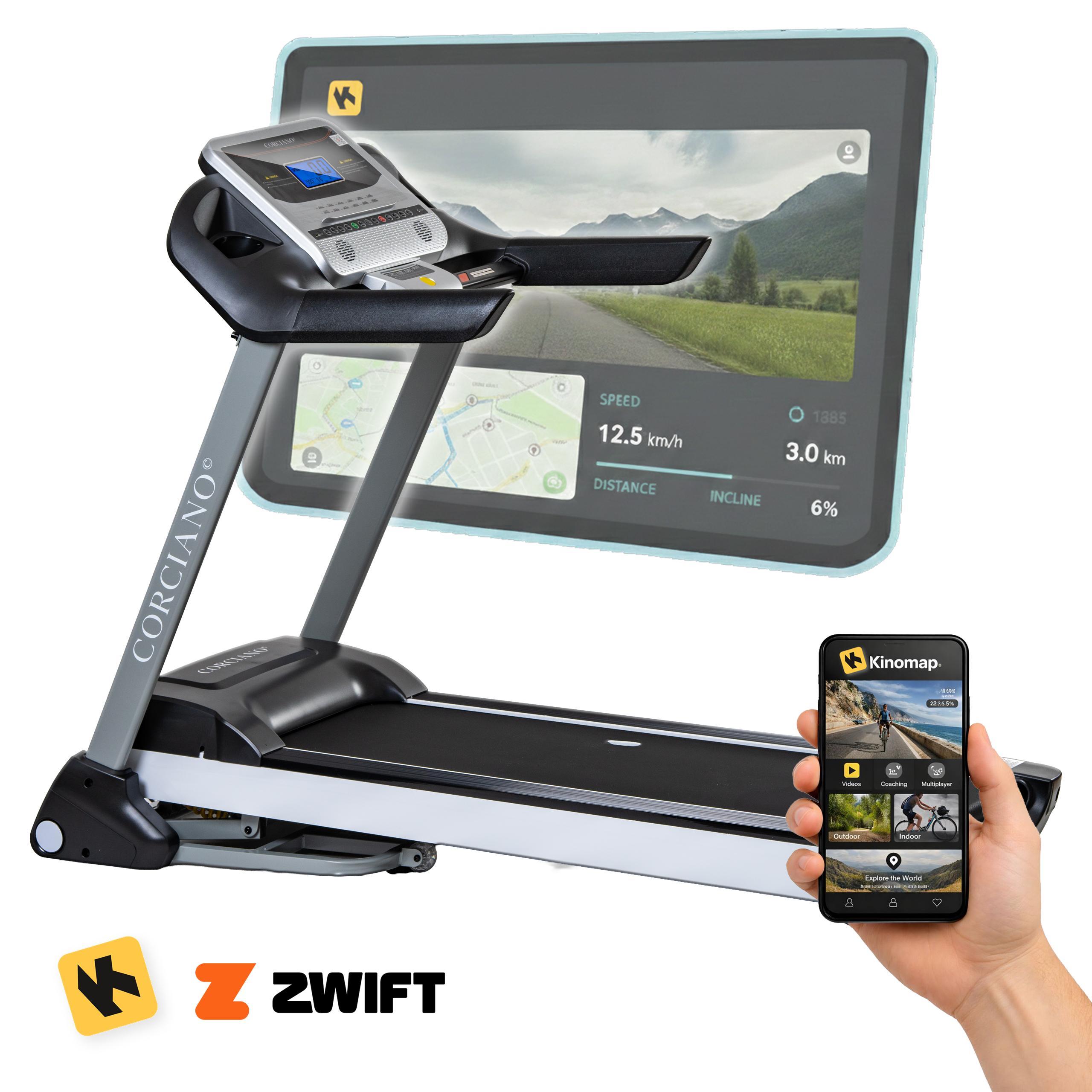 Corciano GRANDE-Smart Elektrisches Laufband 20 km/h, 3,5 HP, 150 kg