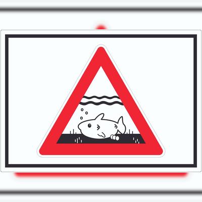 HB-Druck Achtung Laichzeit Laichschonbezirk Symbol Aufkleber A9 (37x52mm)
