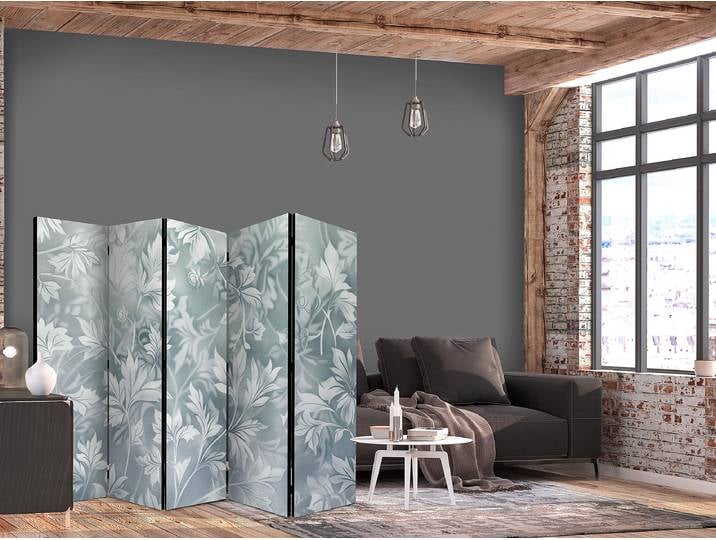 Paravent acoustique ornements turquoise Autres Noir 225 x 172cm