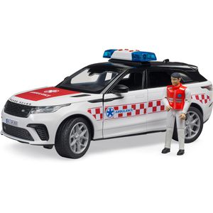 bruder 02885 Range Rover Velar Notarztfahrzeug mit Sanitäter, Licht und Sound, Maßstab 1:16