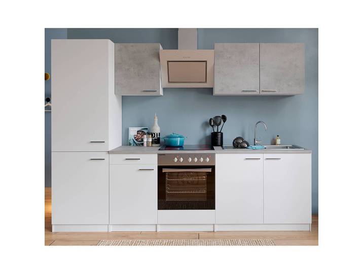 Cuisine Malia IV 270cm Blanc/Gris/Blanc