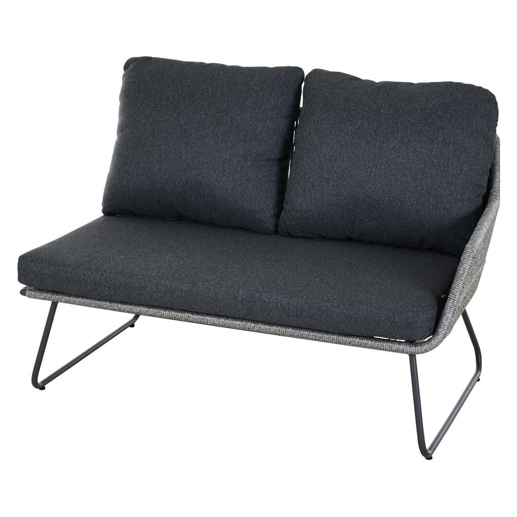 Siena Garden Kansas Loungebank, Armlehne links,grau Alu, Geflecht, inkl. Kissen (T59865)