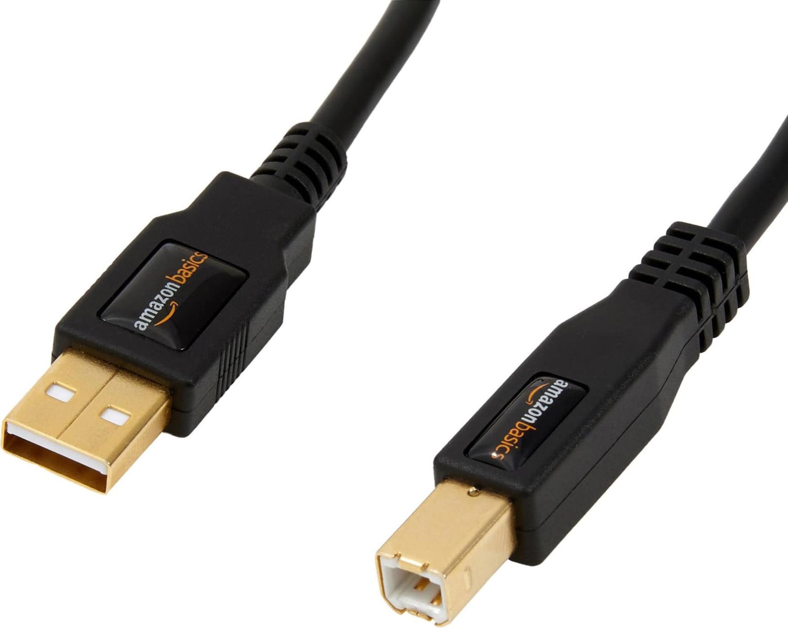 AmazonBasics USB 2.0 kabel, USB A naar USB B, 1,8 meter, zwart