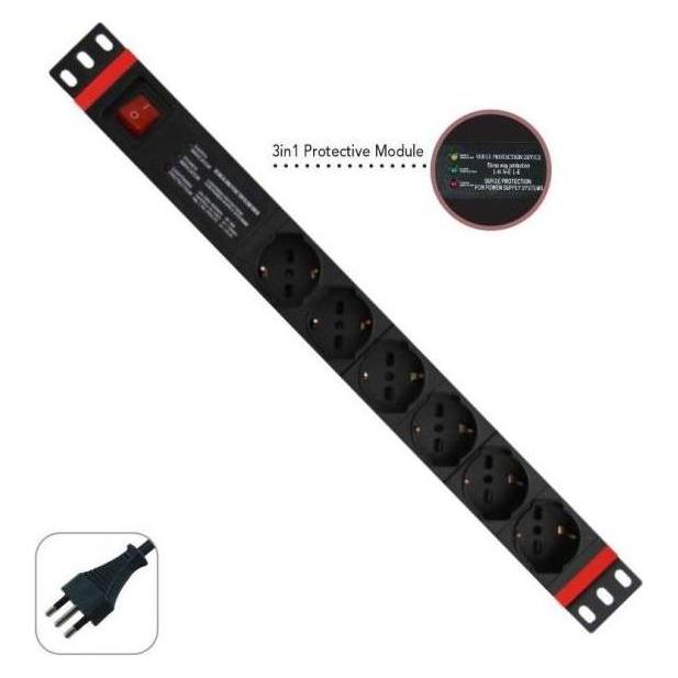 Wp WPN-PDU-I06-06 Überlastschutz Schwarz 6 Steckdose(n) AC 250 V (WPN-PDU-I06-06)