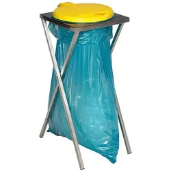 kaiserkraft Hygiene-Abfallsackhalter aus Edelstahl, Abfalleimer, Silber