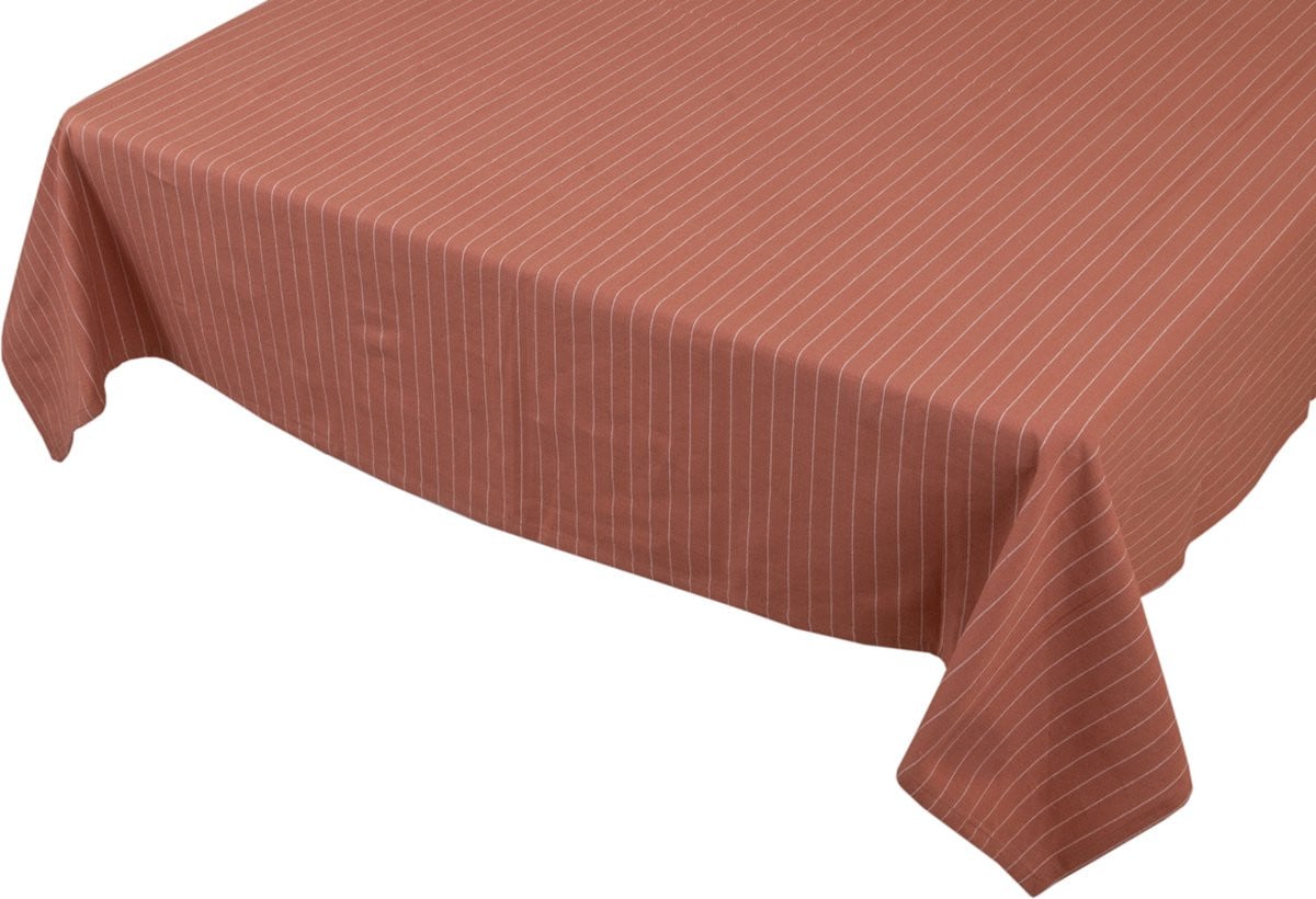 Bruin Pinstripe Tafelkleed van Textiel, 140 x 300 cm