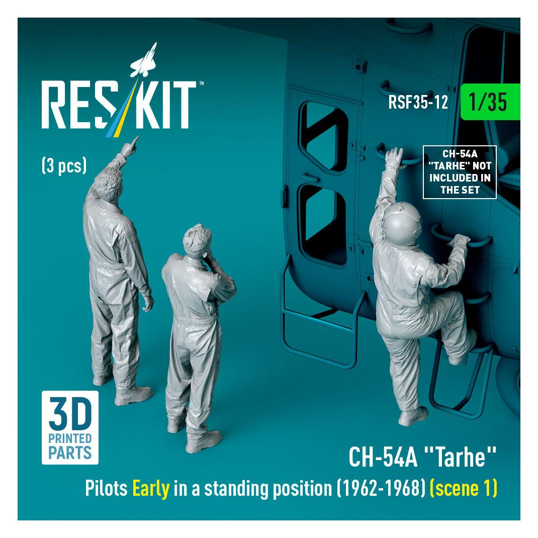 ResKit CH-54A Tarhe pilots Early in a standing position (1962-1968) (scene 1) (3 pcs) (3D Printed) (RSF35-0012)