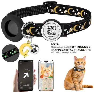 Uplift Essentials Triple Safety AirTag Integration Collar black