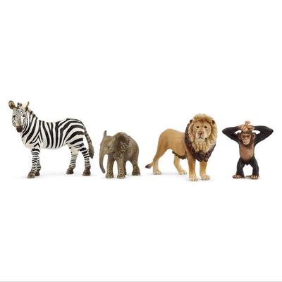 schleich® 42721 Afrika Starter Set, (Löwe/Zebra/Elefant/Schimpanse)