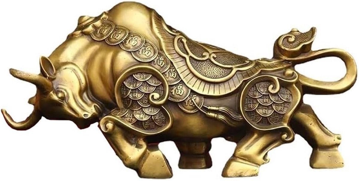 Decoratieve Koe Bronzen Beeld voor Tafeldecoratie - 35 cm - Brons