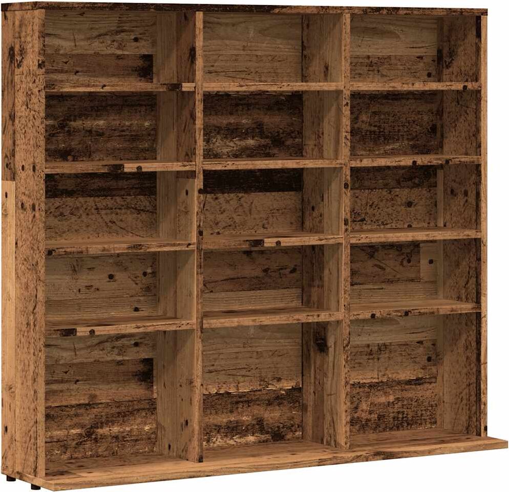 vidaXL Armoire à CD vieux bois 100x23x89,5 cm bois d'ingénierie