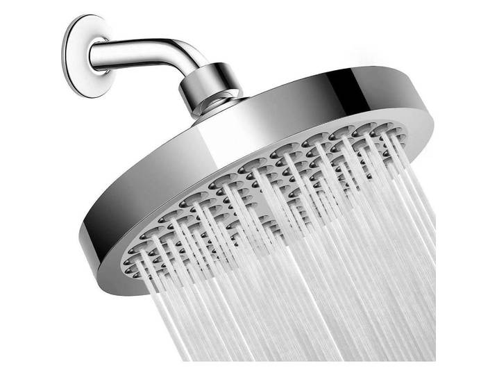 Kopfbrause mit Duscharm 6 Zoll Chrom Wassersparend, Silberfarben, Metall, 15x12.7x15 cm, Badezimmer, Baden & Duschen, Duschköpfe & Duschschläuche