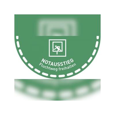 Fußbodenaufkleber Notausstieg..., Folie, rutschhemmend, 900x450 mm
