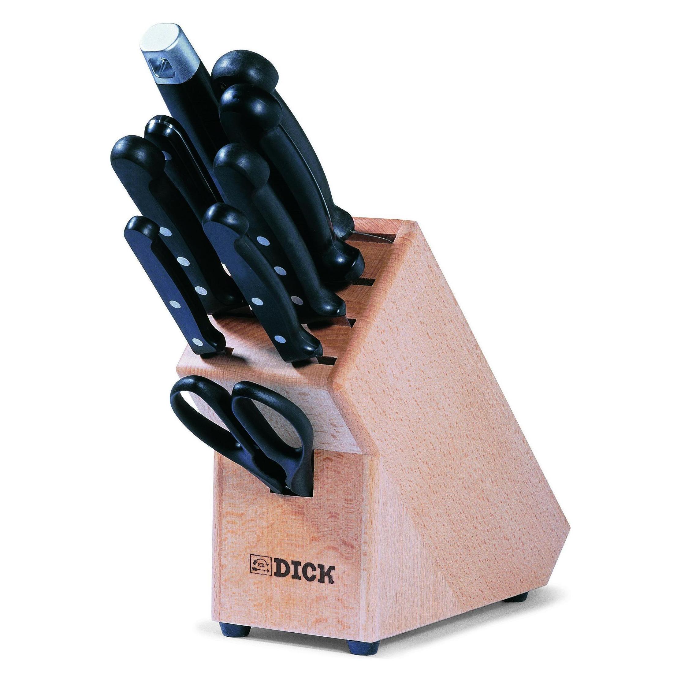 F. Dick Holzmesserblock Superior 9-teilig (Messerblock aus Holz, Set inkl. Kochmesser, Gemüsemesser (88080000)
