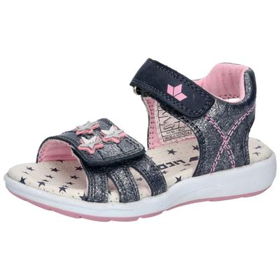 Sandale LICO "Sandale Madita V", Mädchen, Gr. 27, blau, Leder, Schuhe Sandale