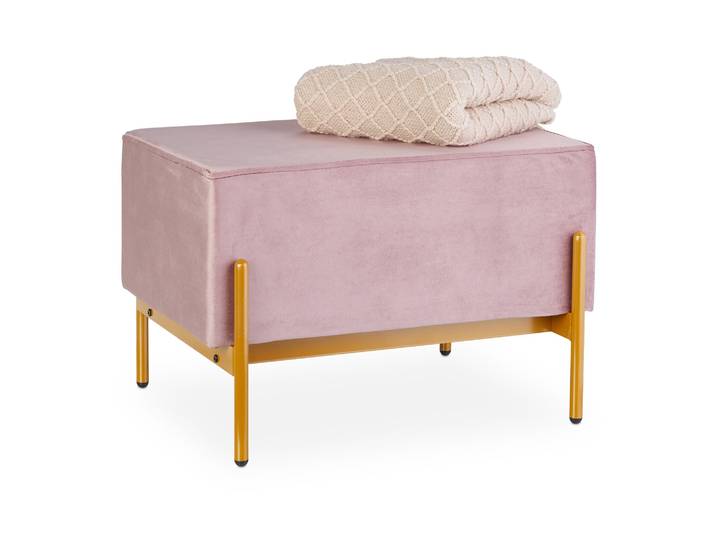 Sitzbank Samt Beige-Rosa