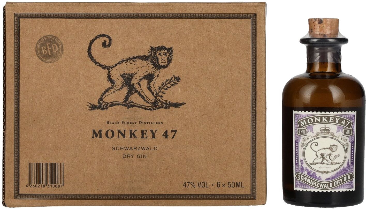 Monkey 47 Schwarzwald Dry Gin 47% Vol. 6x0,05l