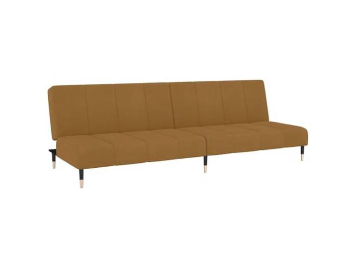Makastle SchlafSofa Couch 2 Sitzer Braun Samt