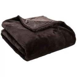 Plaid Luxe Schokolade 130x170 cm - Braun Rechteck Polyester Amadeus 170x130 cm