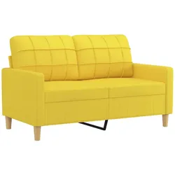 vidaXL 2-Sitzer-Sofa Hellgelb 120 cm Stoff
