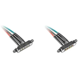 BerryBase Pogo-Pin Stecker und Sockel, magnetisch, 2A DC, mit Kabel - Stecker/Buchse: mit Ösen - Typ: 4-polig