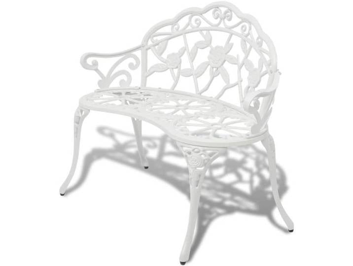 Banc de jardin - - extérieur - aluminium - blanc - résistant aux intempéries@349asv78r