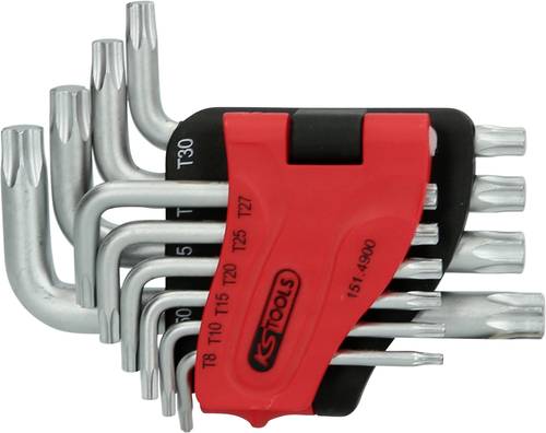 KS Tools TX Winkelschraubendreher-Set T 8, T 10, T 15, T 20, T 25, T 27, T 30, T 40, T 45, T 50 10teilig