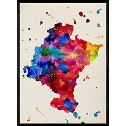 POSTER Murcia Stadtkarte A4 Schwarzer Rahmen