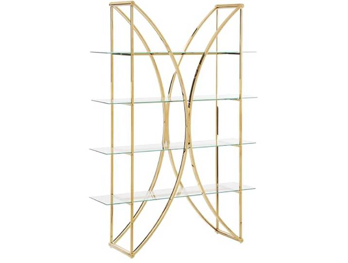 Regal gold aus Edelstahl mit Glasböden 4 Fächer glänzend glamourös Hollow